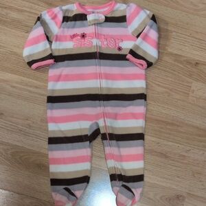 Cozy Striped Footie for Little Sisters